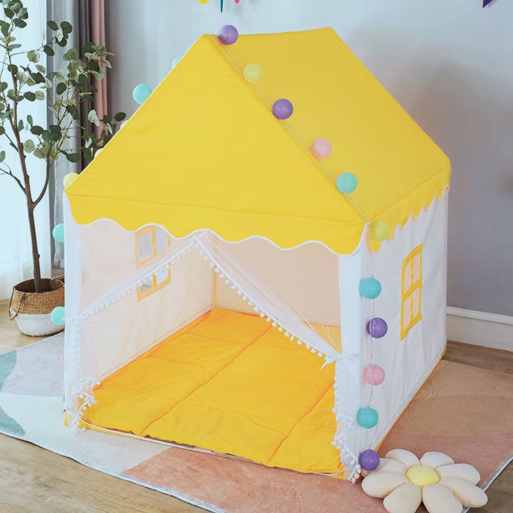 Tente Cabane Enfant Jaune portable