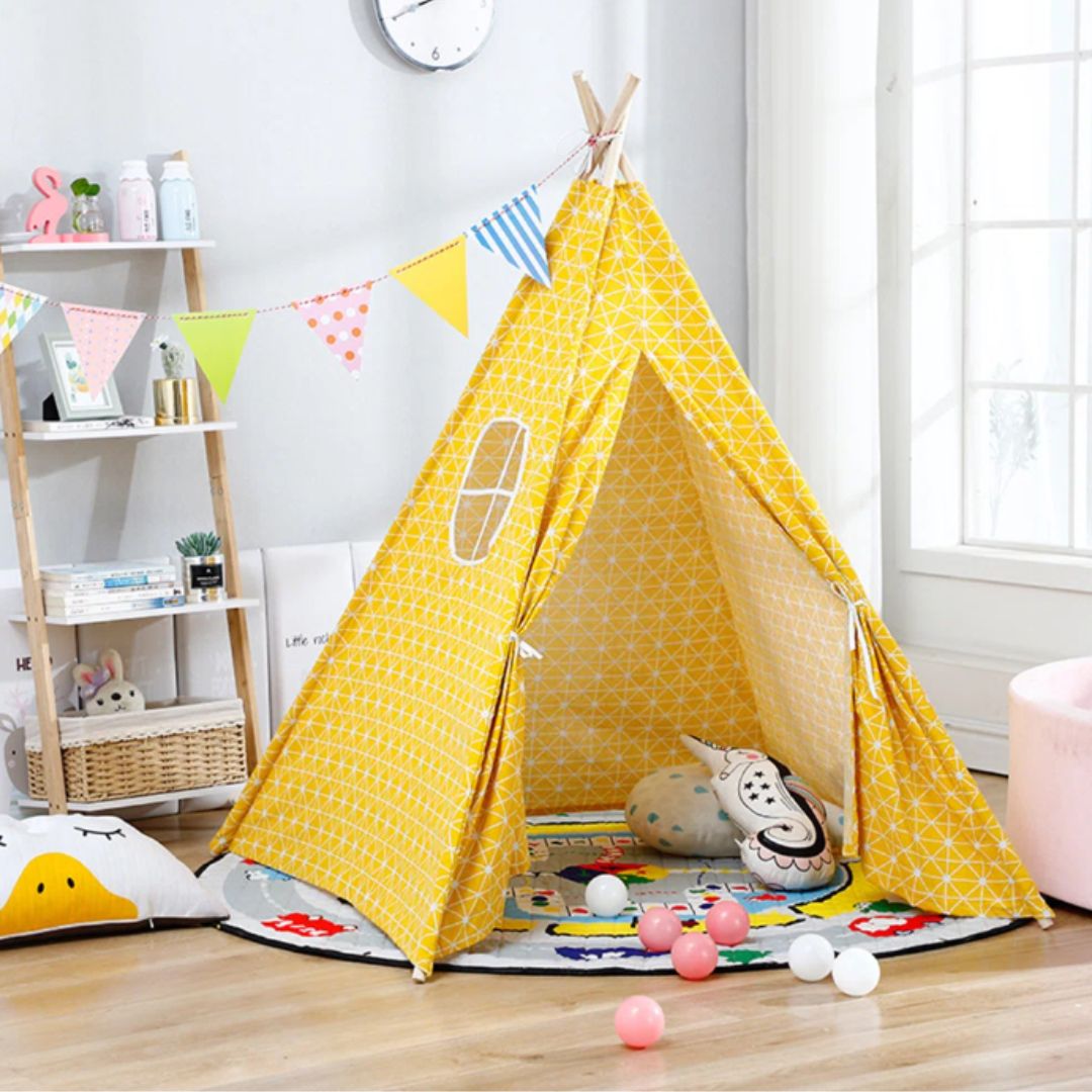 Tente Tipi Jaune Blanc