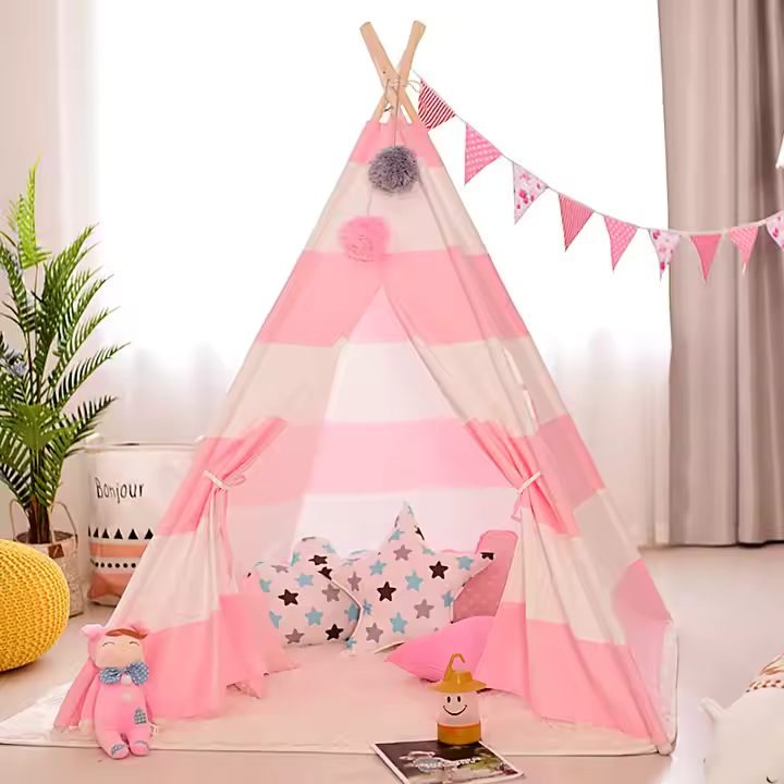 Tipi enfant Rose et Blanc