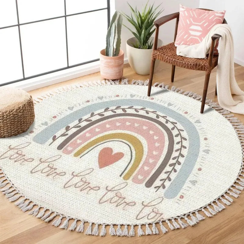 Tapis enfant Arc-en-ciel et Cœurs