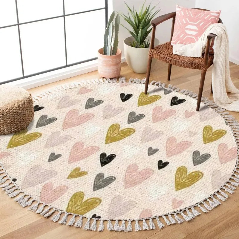 Tapis enfant Arc-en-ciel et Cœurs