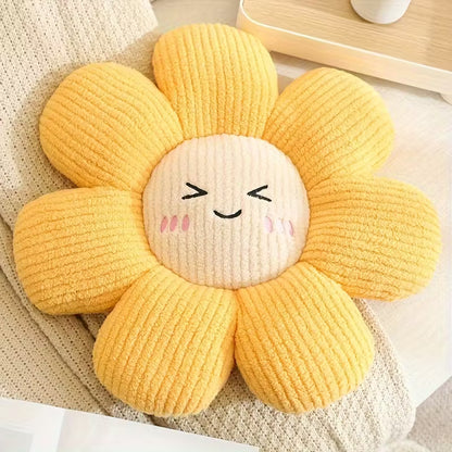 coussin de sol fleur jaune