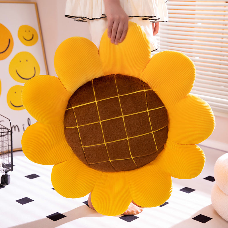Coussin au sol tournesol