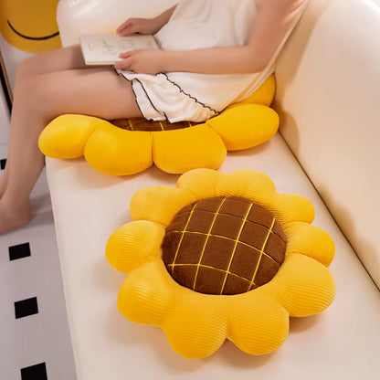 Coussin au sol tournesol