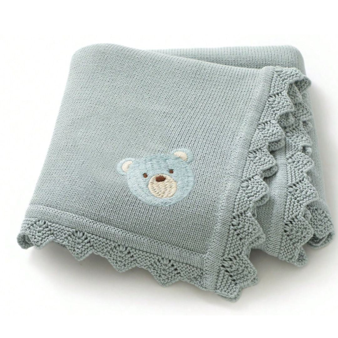 Couverture bébé tricot Ours