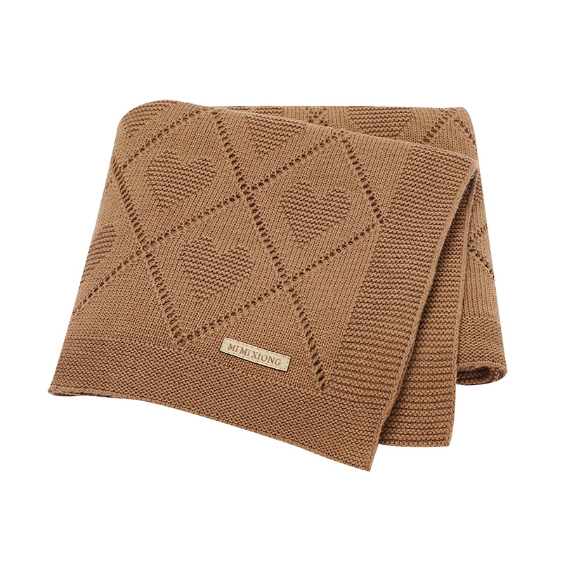 Couverture bébé tricot Cœurs