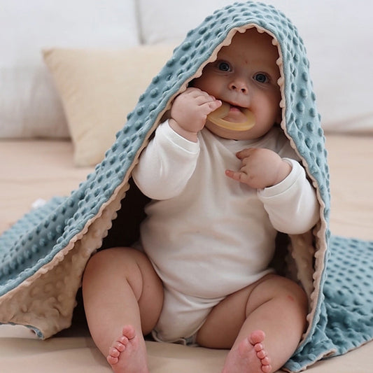 Couverture bébé en polaire bicolore