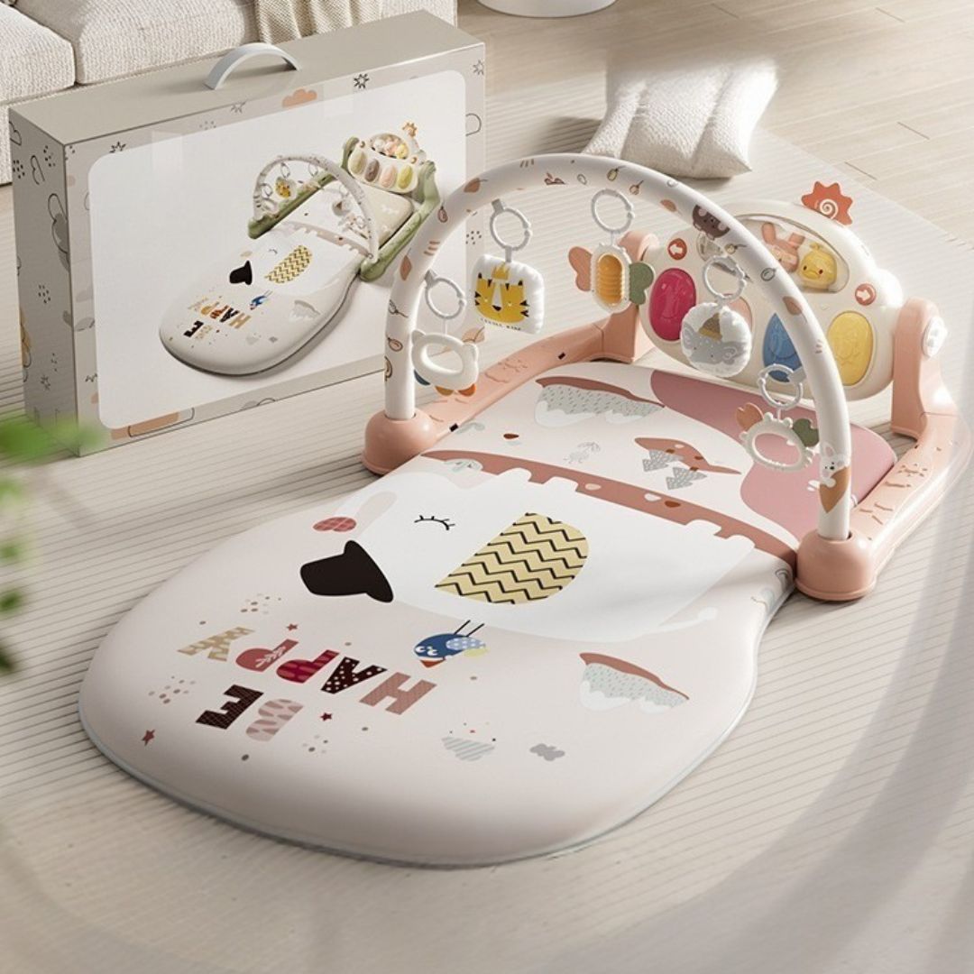 Tapis bébé musical piano rose