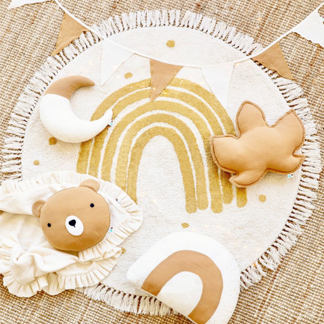 Tapis chambre enfant | Arc - en - Ciel Dorée - Bebe Pingouin