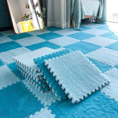 Tapis chambre enfant Bleue - Bebe Pingouin