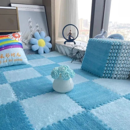 Tapis chambre enfant Bleue - Bebe Pingouin