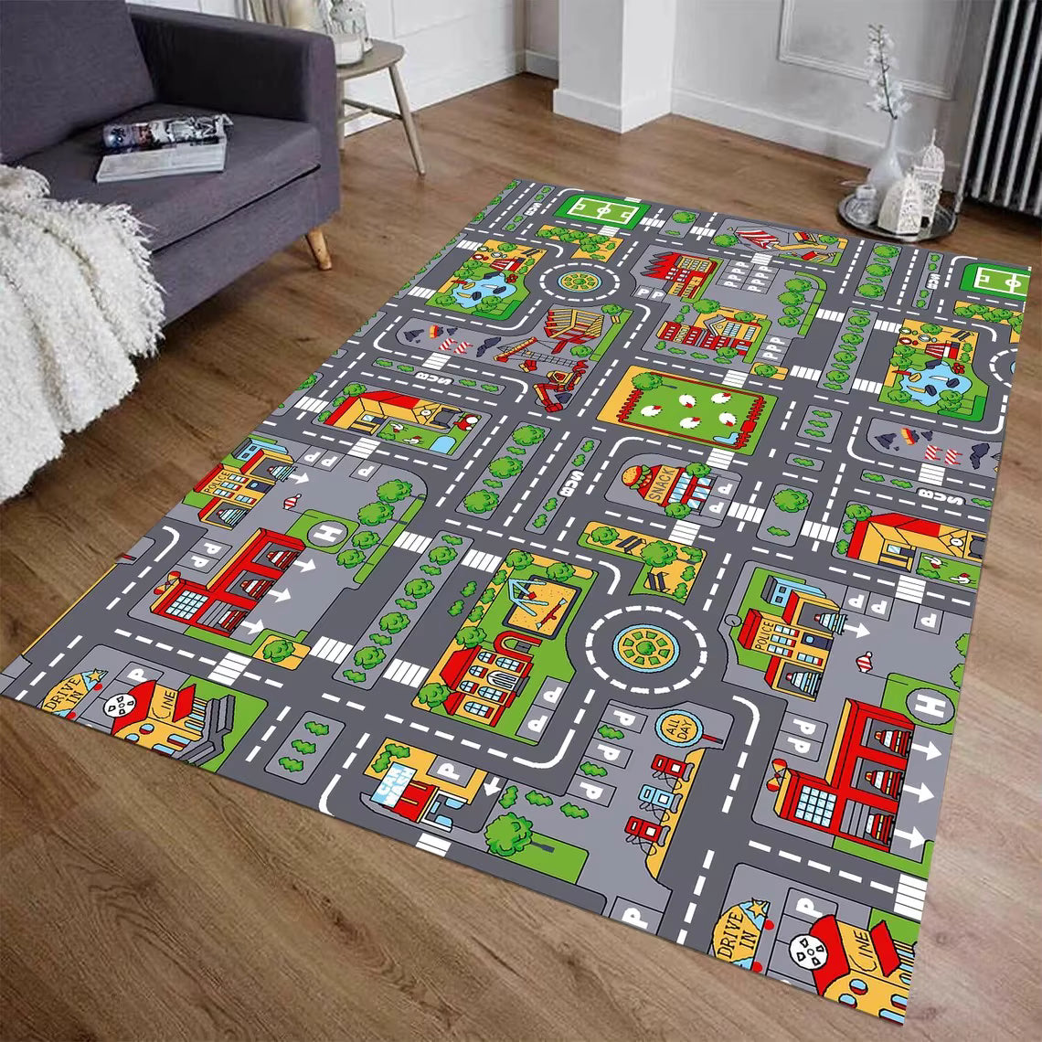 tapis de sol enfant circuit antiderapant