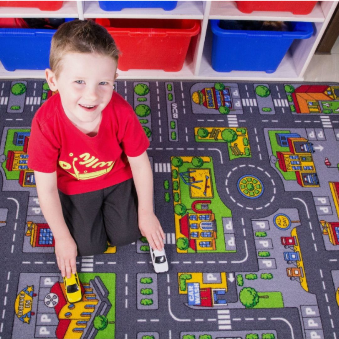 tapis de sol enfant circuit voitues ville