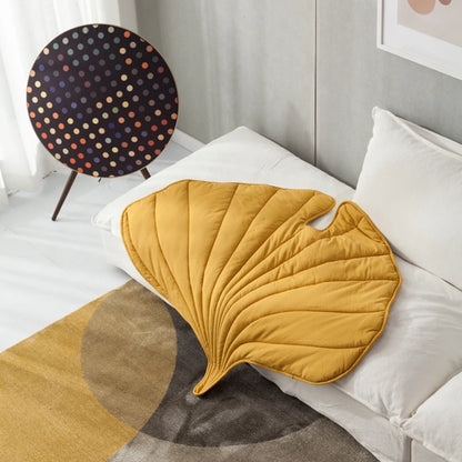 Tapis en coton feuille jaune