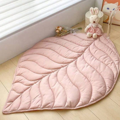TAPIS EVEIL BEBE | Feuille Rose Pale - Bebe Pingouin