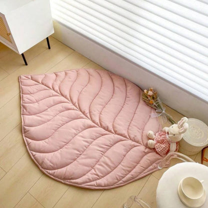 TAPIS EVEIL BEBE | Feuille Rose Pale - Bebe Pingouin
