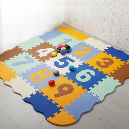 Tapis mousse puzzle rebord colore