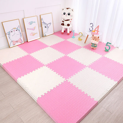Tapis mousse puzzle rose