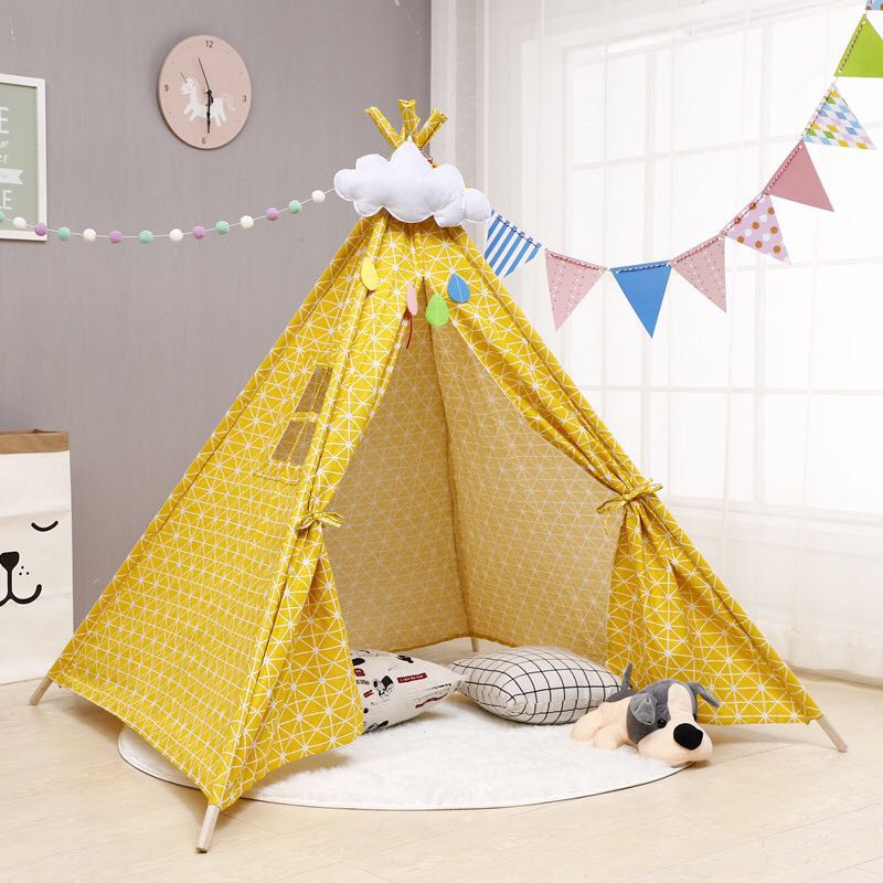 Tente Tipi Jaune Blanc