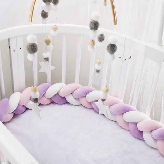 Tresse de lit Rose Violet Blanc